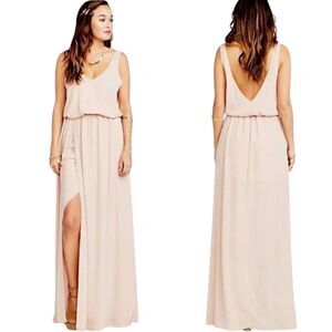 Show Me Your MuMu Dusty Blush Pink Kendall Slitted Maxi Dress Medium